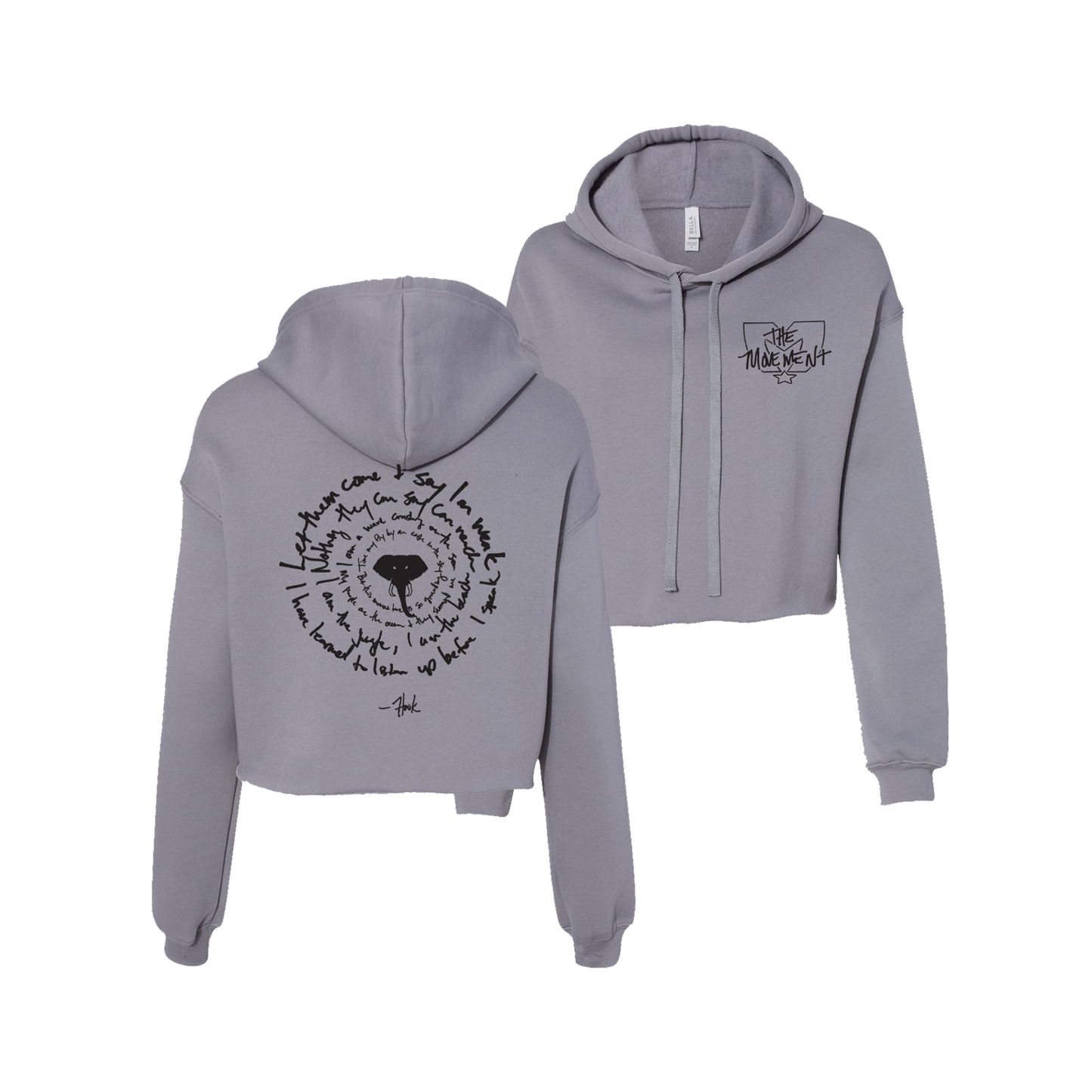 Women's Elephant Crop Hoodie