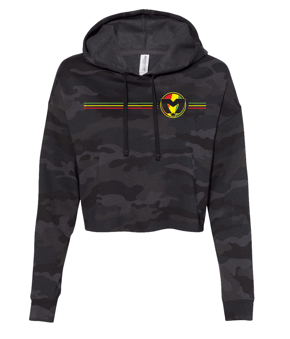 Women s Black Camo Crop Hoodie