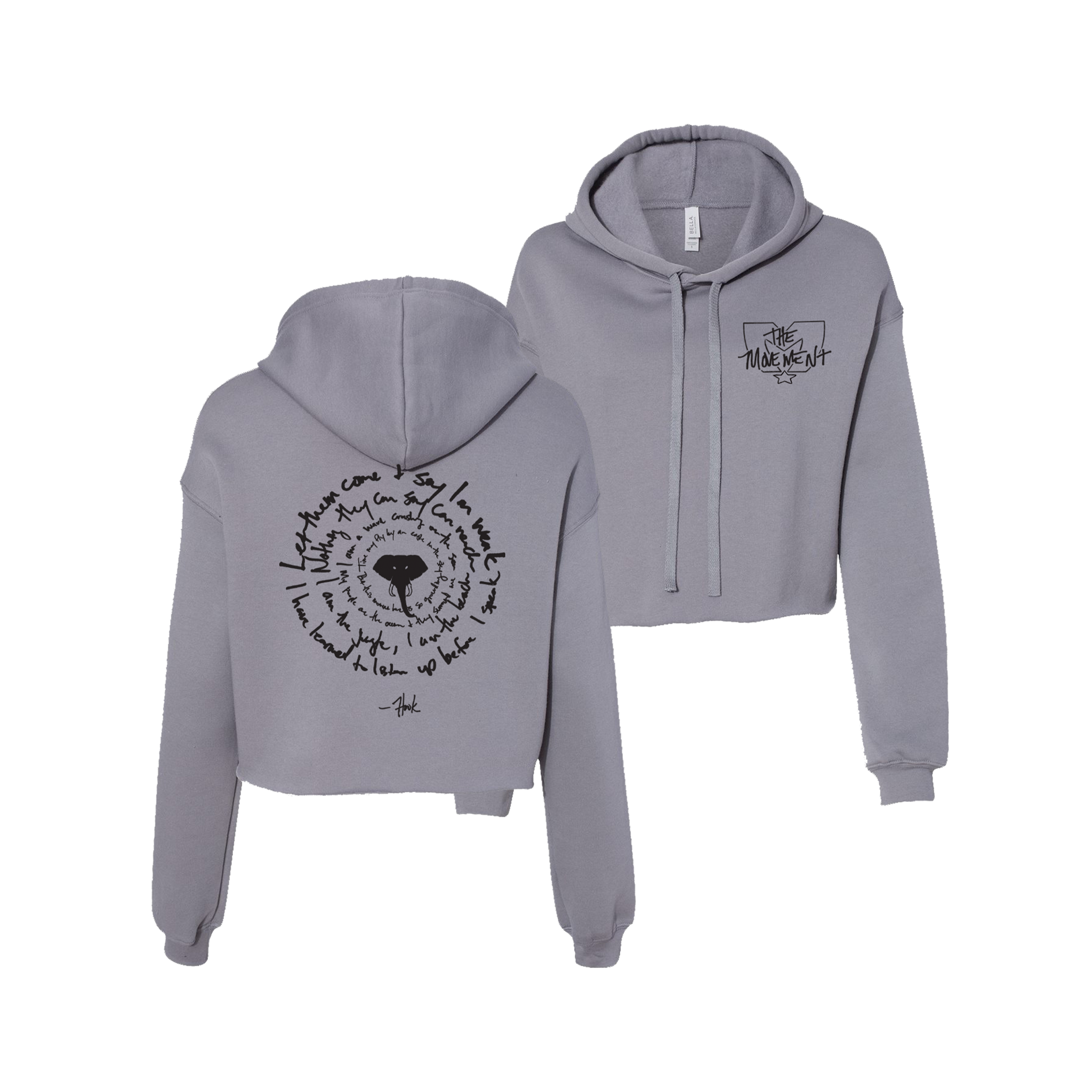 Women's Elephant Crop Hoodie