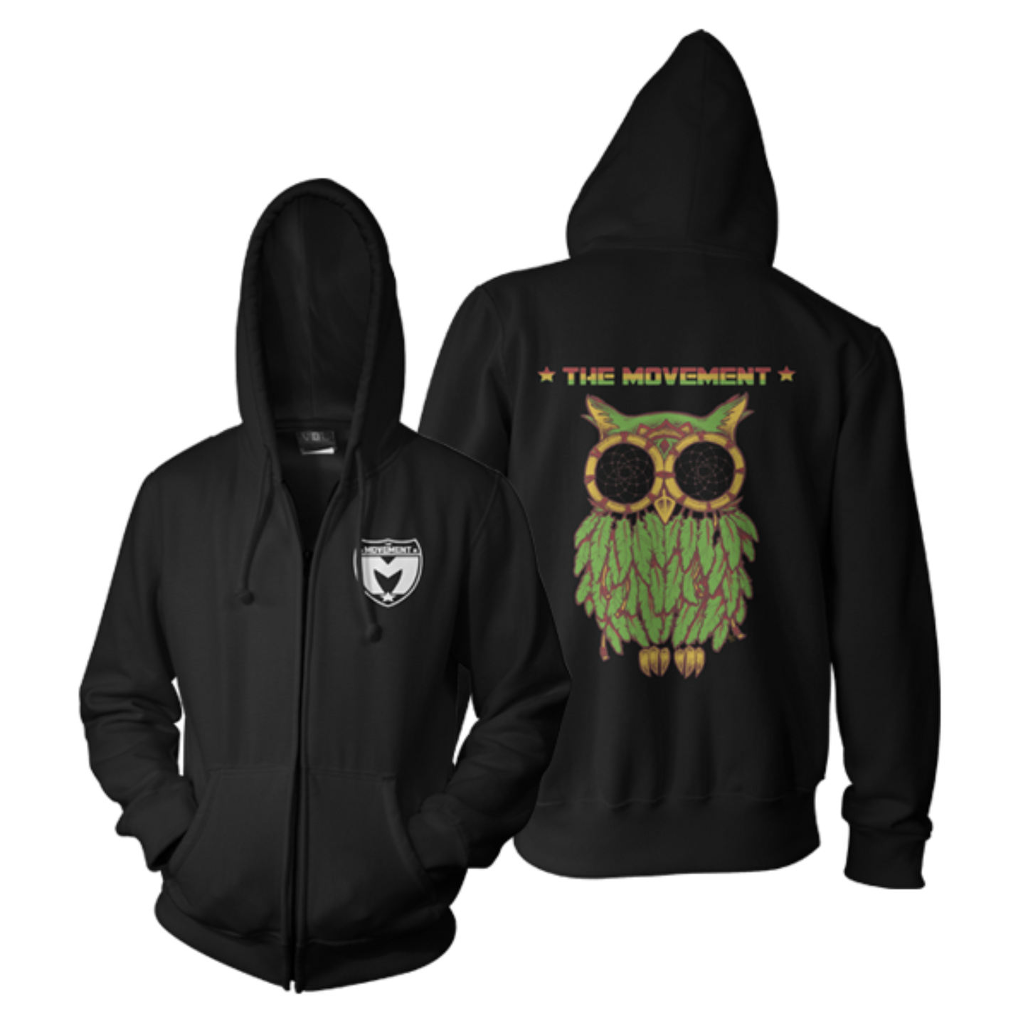 Rasta Owl Zip Hoodie