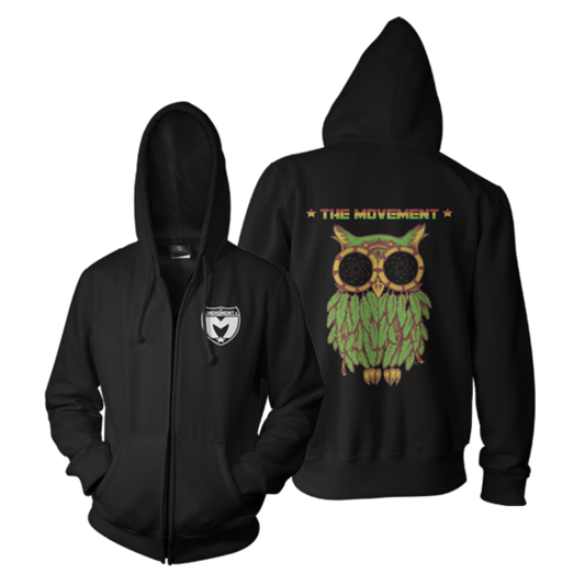 Rasta Owl Zip Hoodie