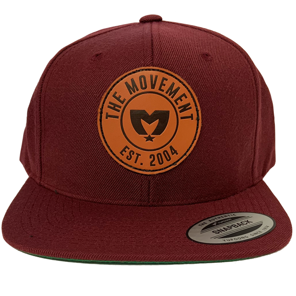 Maroon Leather Patch Hat
