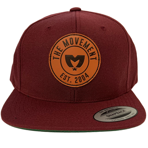 Maroon Leather Patch Hat